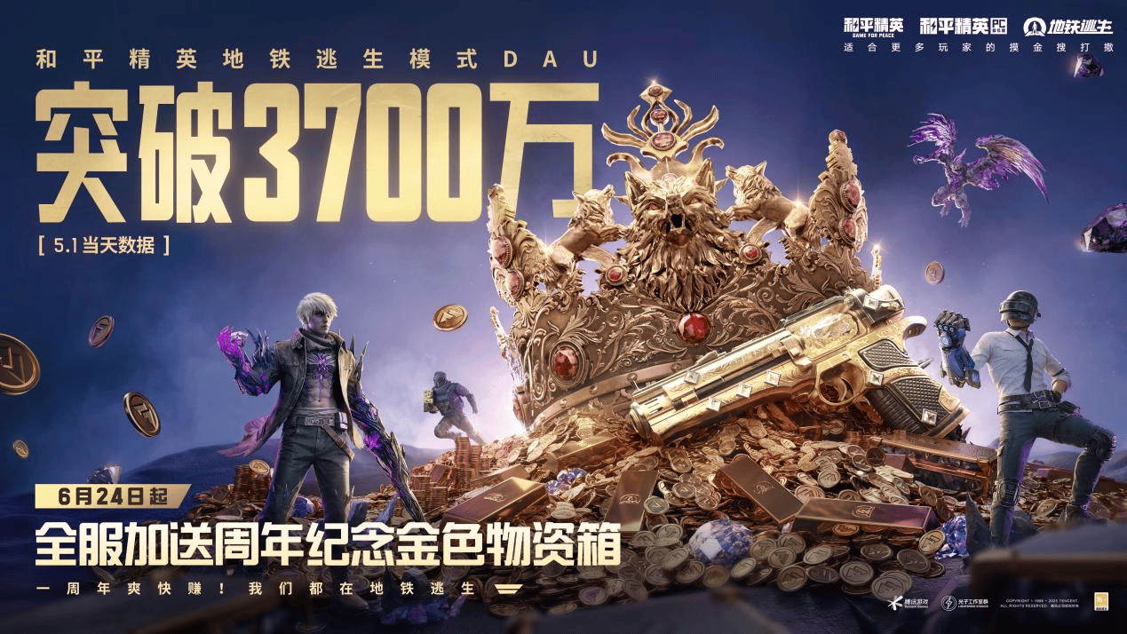6月游戏版号数创新高<strong></p>
<p>和平精英
</strong>，《和平精英》“地铁逃生”日活破3700万:和平精英
